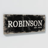 Family Name Monogram Black Wood Grunge Wall Art