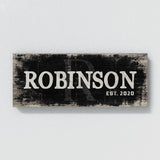 Family Name Monogram Black Wood Grunge Wall Art