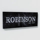 Family Name Monogram Concrete Black Wall Art