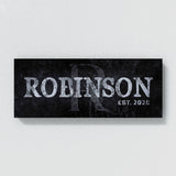 Family Name Monogram Concrete Black Wall Art