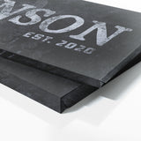 Family Name Monogram Concrete Black Wall Art