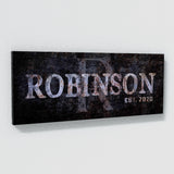 Family Name Monogram Concrete Rust Wall Art
