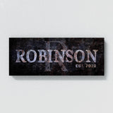Family Name Monogram Concrete Rust Wall Art