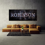 Family Name Monogram Concrete Rust Wall Art