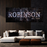 Family Name Monogram Concrete Rust Wall Art