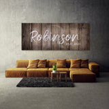 Family Name Monogram Grey Wooden Wall Art