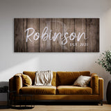 Family Name Monogram Grey Wooden Wall Art