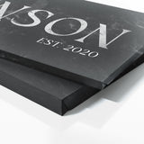 Family Name Monogram Marble Black Wall Art