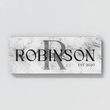 Family Name Monogram Marble White Wall Art