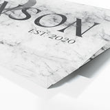 Family Name Monogram Marble White Wall Art