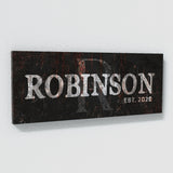 Family Name Monogram Metal Black Wall Art