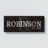 Family Name Monogram Metal Black Wall Art
