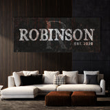 Family Name Monogram Metal Black Wall Art