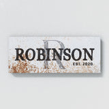 Family Name Monogram Metal White Wall Art