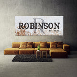 Family Name Monogram Metal White Wall Art