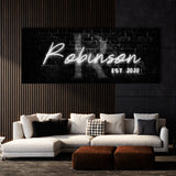 Family Name Monogram Neon Wall Art