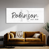Family Name Monogram White Wall Art