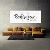 Family Name Monogram White Wall Art