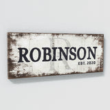 Family Name Monogram White Wood Grunge Wall Art