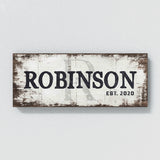 Family Name Monogram White Wood Grunge Wall Art