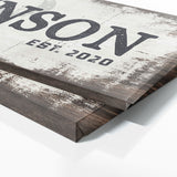 Family Name Monogram White Wood Grunge Wall Art