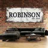 Family Name Monogram White Wood Grunge Wall Art