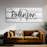 Family Name Monogram White Wooden Wall Art