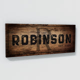 Family Name Monogram Wooden Black Wall Art