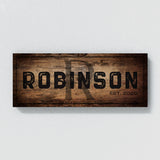 Family Name Monogram Wooden Black Wall Art