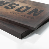 Family Name Monogram Wooden Black Wall Art