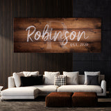 Family Name Monogram Wooden Plank Wall Art