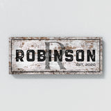 Family Name Monogram Wooden White Wall Art