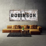 Family Name Monogram Wooden White Wall Art