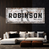 Family Name Monogram Wooden White Wall Art