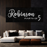 Family Name Party Of Black Wall Art