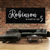 Family Name Party Of Black Wall Art