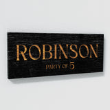 Family Name Party Of Black Wood Wall Art