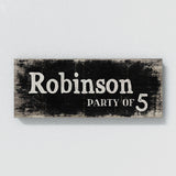 Family Name Party Of Black Wood Grunge Wall Art