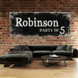 Family Name Party Of Black Wood Grunge Wall Art