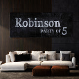 Family Name Party Of Concrete Black Wall Art