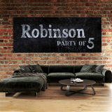 Family Name Party Of Concrete Black Wall Art