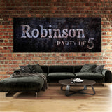 Family Name Party Of Concrete Rust Wall Art