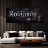 Family Name Party Of Concrete Rust Wall Art