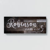 Family Name Party Of Darker Wooden Wall Art