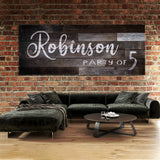 Family Name Party Of Darker Wooden Wall Art