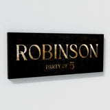 Family Name Party Of Gold Wall Art