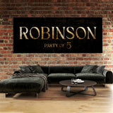 Family Name Party Of Gold Wall Art