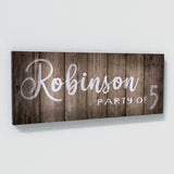 Family Name Party Of Grey Wooden Wall Art
