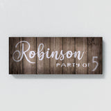 Family Name Party Of Grey Wooden Wall Art