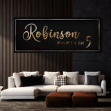 Family Name Party Of Luxury Gold Wall Art